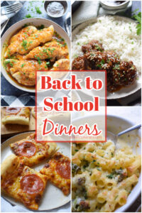 Photo collage of dinner ideas.