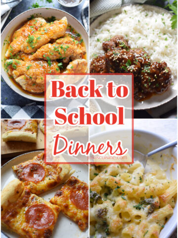 Photo collage of dinner ideas.