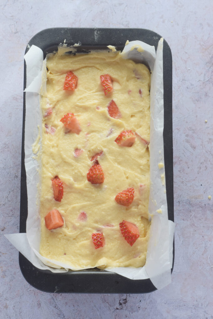 Ready to bake loaf cake.