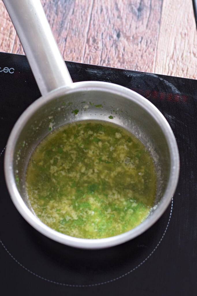 Garlic butter in a small sauce pan.