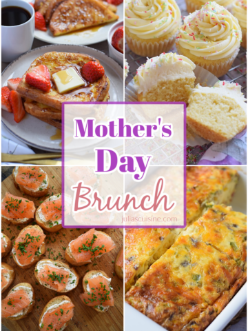 Mother's day brunch recipes collage.