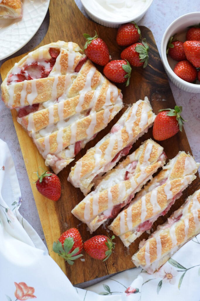 Strawberry pastry braid.