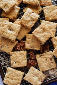 Cookie bars on a sheet.