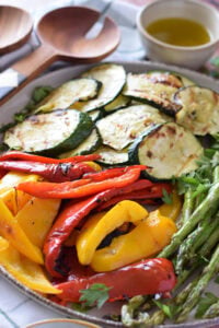 Summer mixed vegetables on a plate.