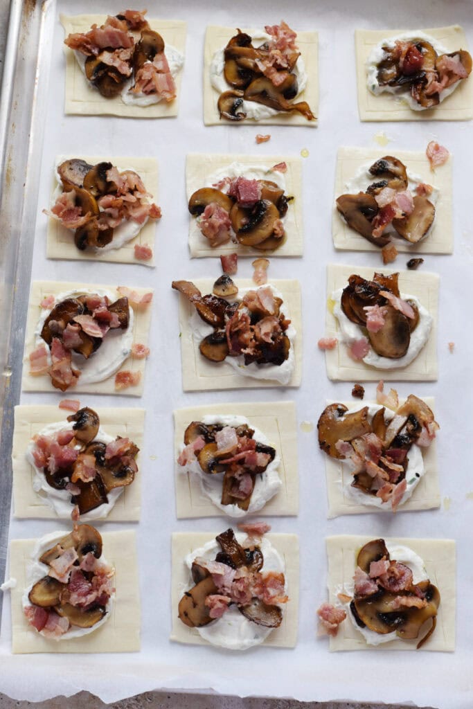 Ready to bake mushroom tarts.