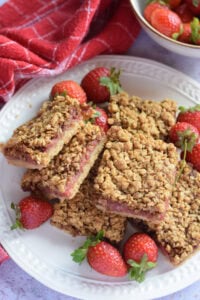 Strawberry crumble bars.