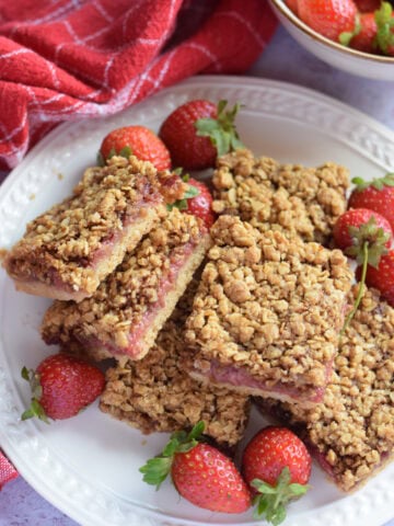 Strawberry crumble bars.