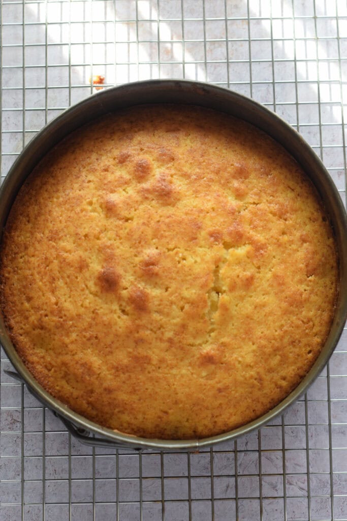 Ready to bake upside down berry cake.