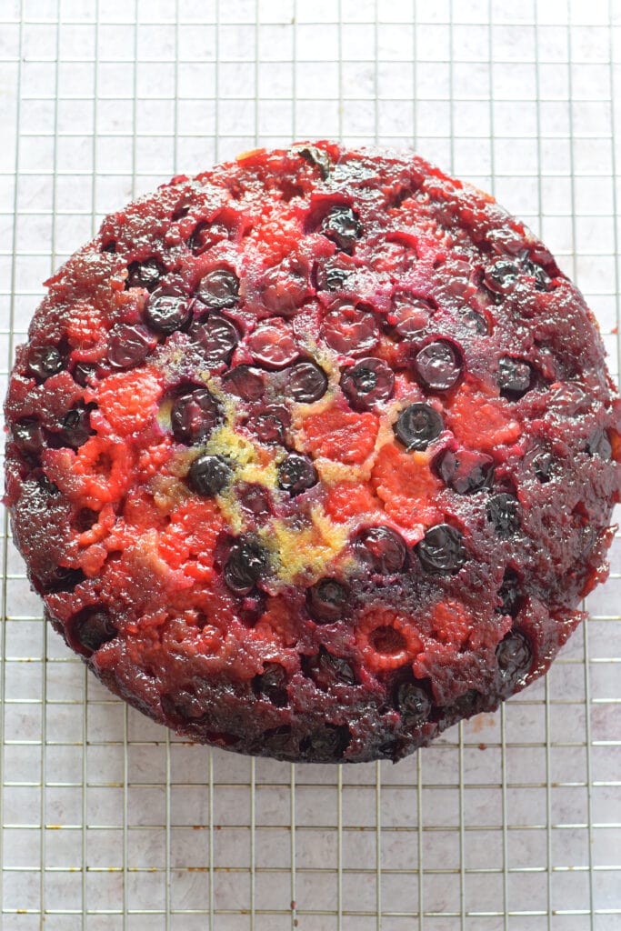 Upside down berry cake.
