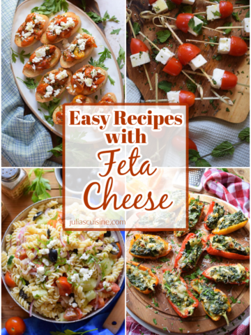 Easy recipes with feta cheese photo collage.