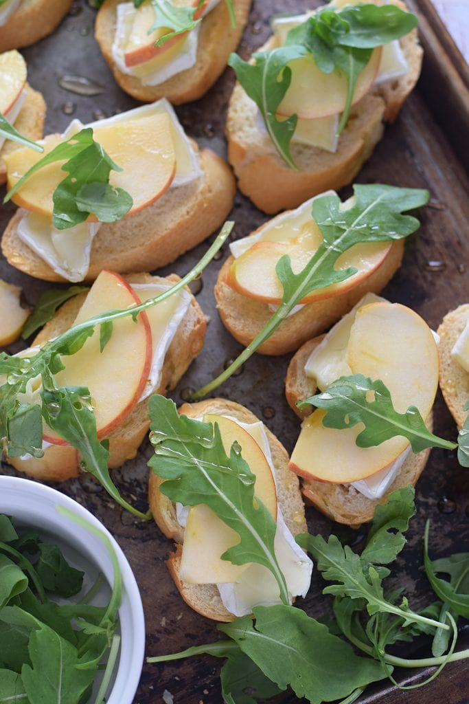 Apple and brie crostini.