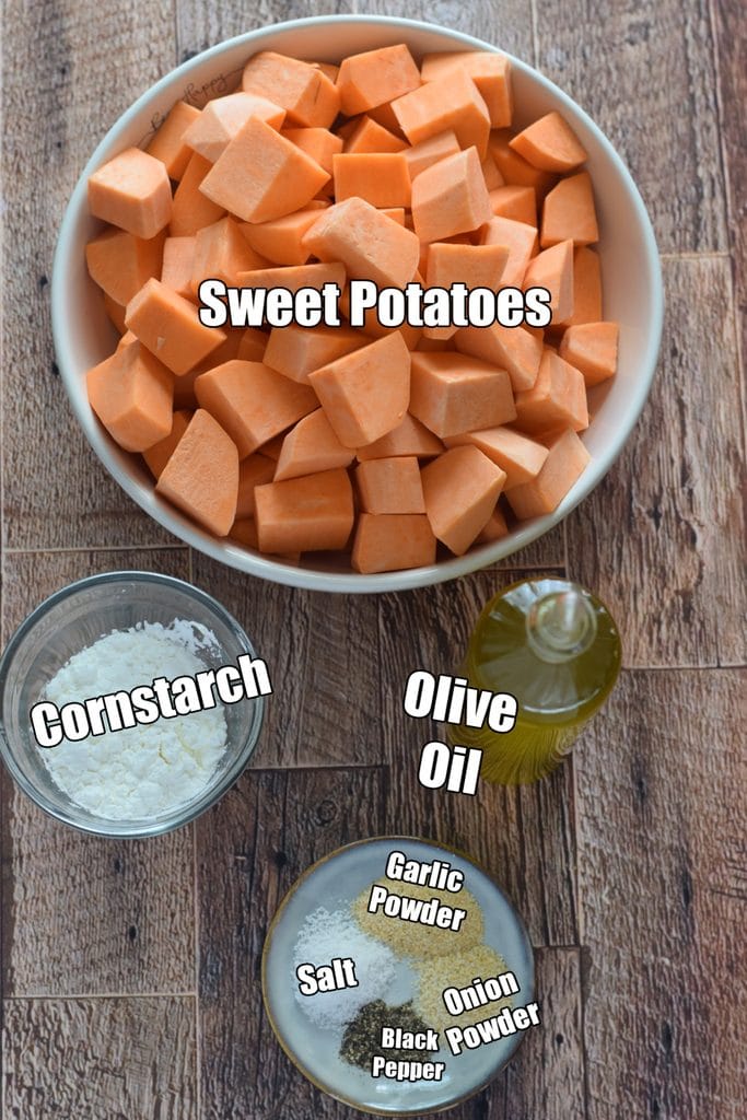 Ingredients to make roasted sweet potatoes.