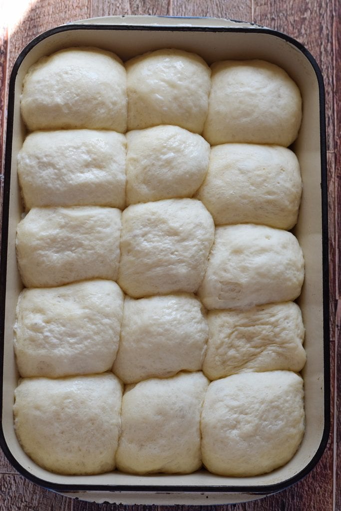 Bread rolls ready to bake.